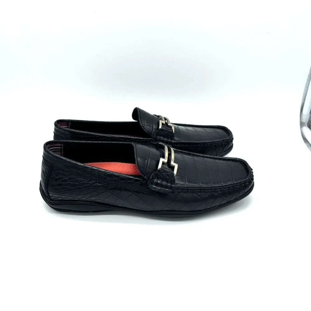 Stacy Adams Embrey Moc Toe Bit Slip-On Dress Men's Shoes Black‎ US 9M